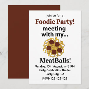 Invitation Boulettes De Viande Drôle Rencontre Avec Mes Boule
