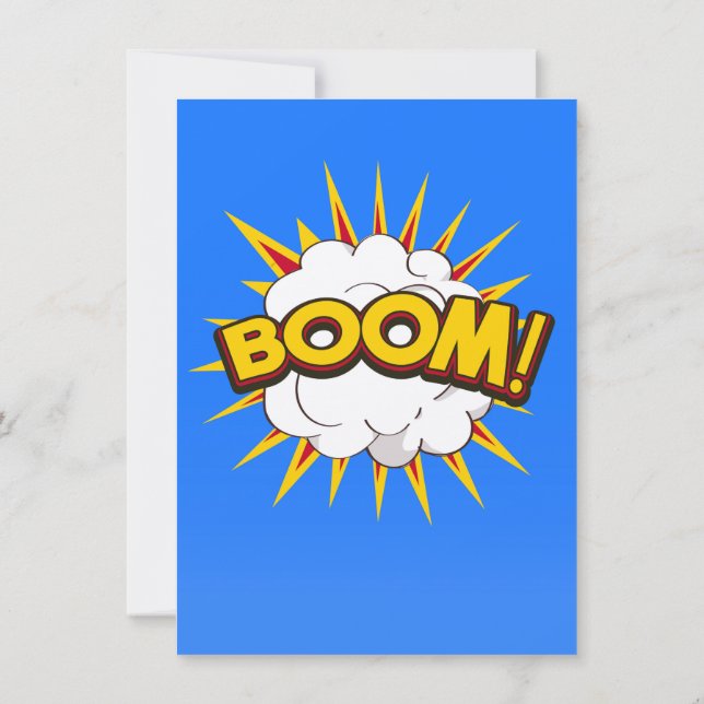Invitation Boum ! Explosion de dessin animé (Dos)