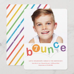Invitation Bounce anniversaire de enfant moderne