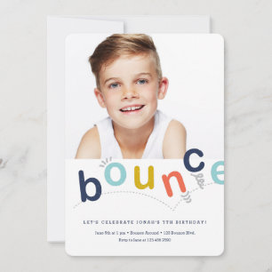Invitation Bounce House Colorful Modern Anniversaire de enfan