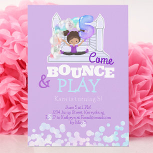 Invitation Bounce House Jump Jouer cinquième anniversaire