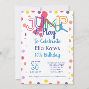 Invitation Bounce House Jump Party Trampoline Park Anniversai