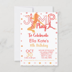 Invitation Bounce House Jump Party Trampoline Park Anniversai