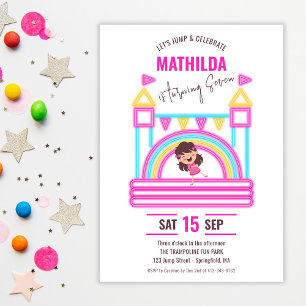 Invitation Bounce House Jump Trampoline Anniversaire de enfan