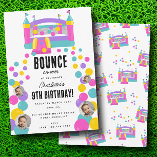 Invitation Bounce House Jumping Castle Girls Photo Anniversai