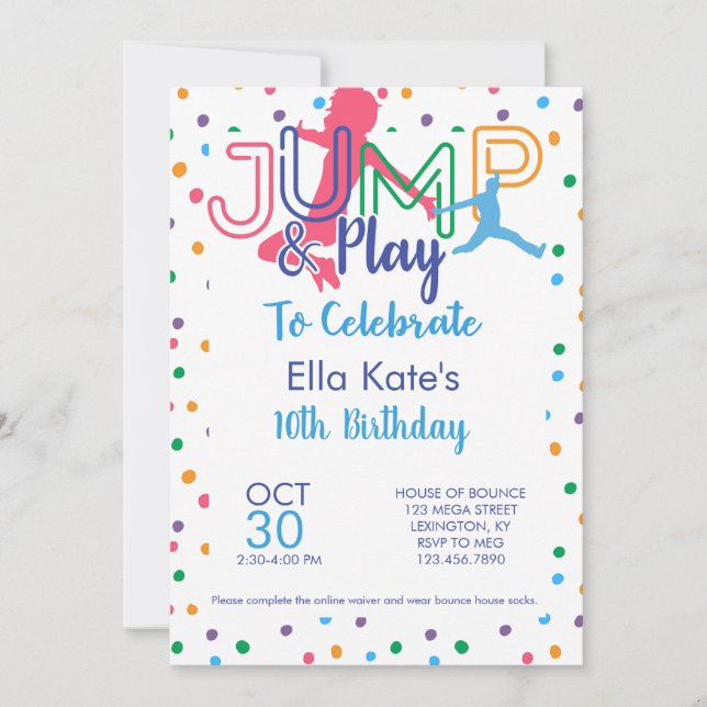 Invitation Bounce House Trampoline Jump Anniversaire (Devant)