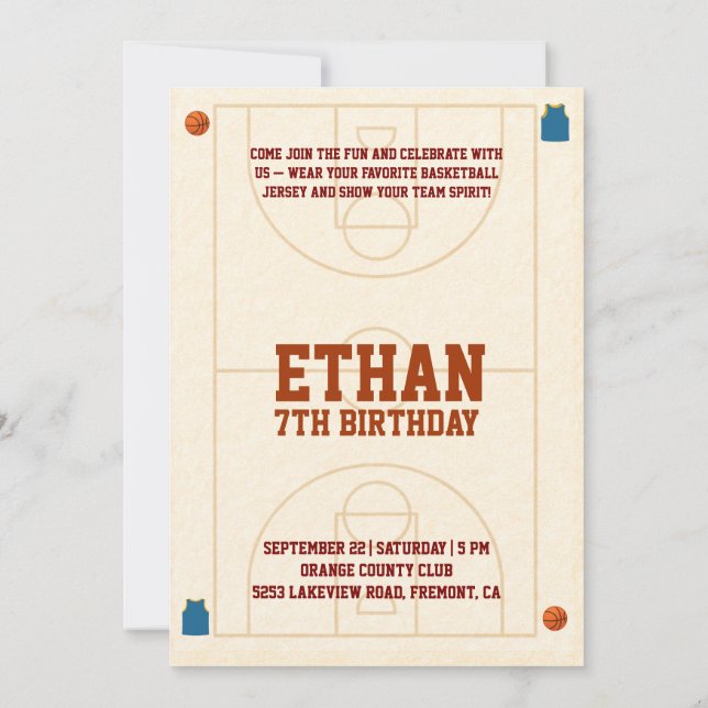 Invitation 🏀 Bounce into the best birthday ever! 🎉 (Dos)