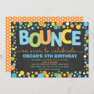 Invitation Bounce & Jump Trampoline Party Anniversaire Chalkb
