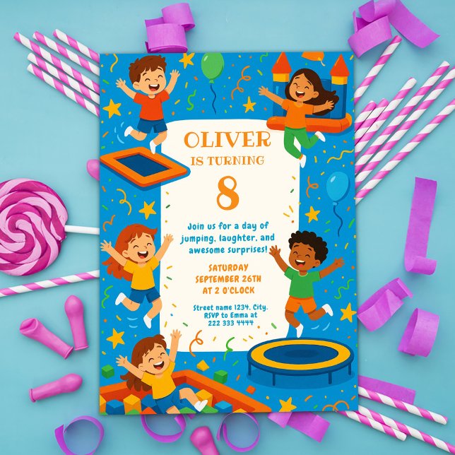 Invitation Bouncy Adventure Anniversaire Fiesta (Créateur téléchargé)