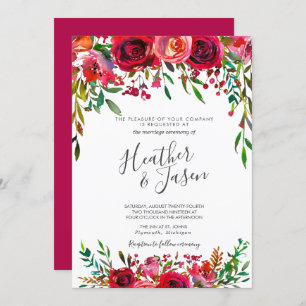 Invitation Bountiful Rose Ruby Red Mariage