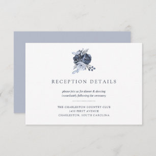 Invitation Bouquet bleu   Watercolor Floral Wedding Réception