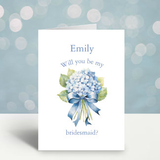 Invitation Bouquet Blue Hydrangea | Proposition de la Bridesm