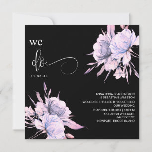 Invitation *~* Bouquet Blush AR15 Rose Floral QR MARIAGE RSVP