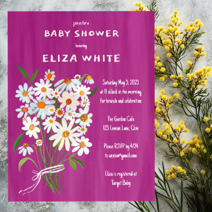 Invitation Bouquet Cute Daisy Baby shower personnalisé peint 
