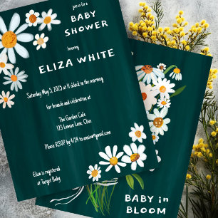 Invitation Bouquet Cute Daisy Baby shower personnalisé peint