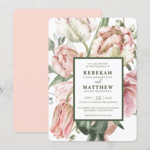 Invitation Bouquet d'aquarelle de la Tulipe de pri