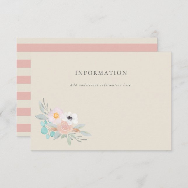 Invitation Bouquet d'aquarelle, fiche d'information sur la Fê (Devant / Derrière)