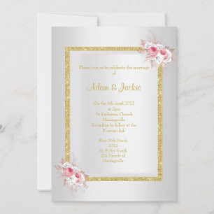 Invitation Bouquet d'argent ÉLÉGANT MARIAGE CLASSÉ