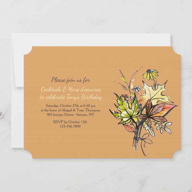 Invitation Bouquet d'automne deux (Devant)