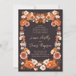 Invitation Bouquet d'automne Mariage de minuit