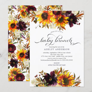Invitation Bouquet d'automne Sunflower Baby Brunch