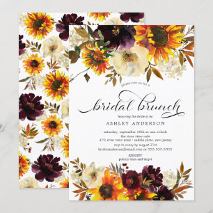 Invitation Bouquet d'automne Sunflower Fête des mariées fleur