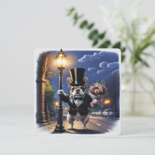 Invitation Bouquet de bulldog français Bouledogue Français