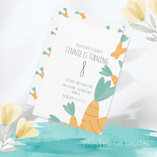 Invitation Bouquet de carottes de Pâques Anniversaire