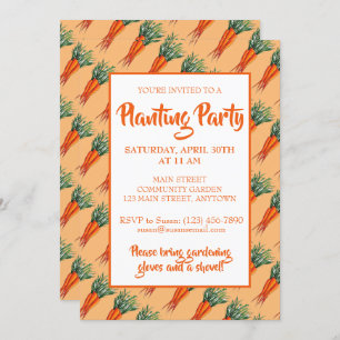 Invitation Bouquet de carottes Orange Vegetable Garden Party