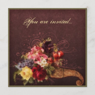 Invitation Bouquet de corne d'abondance