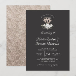 Invitation Bouquet de diamants floraux Vintage Cherish Mariag