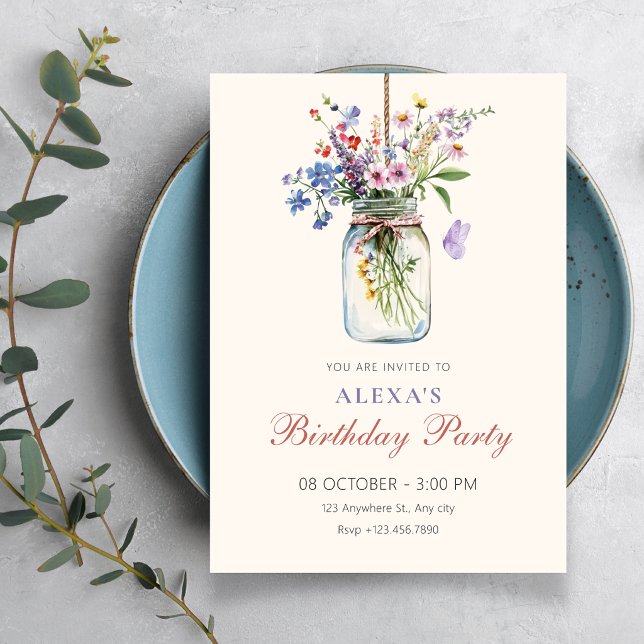 Invitation Bouquet de fleurs anniversaire (Créateur téléchargé)