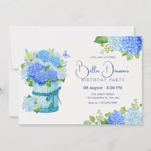Invitation Bouquet de fleurs bleues