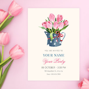 Invitation Bouquet de fleurs de tulipes 