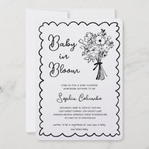 Invitation Bouquet de fleurs dessinées à la main Fantaisiste
