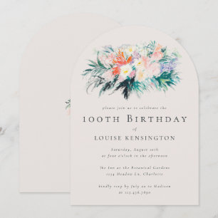 Invitation Bouquet de fleurs élégantes moderne 100e anniversa