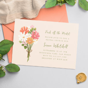 Invitation Bouquet de fleurs frais du marché pour la douche d