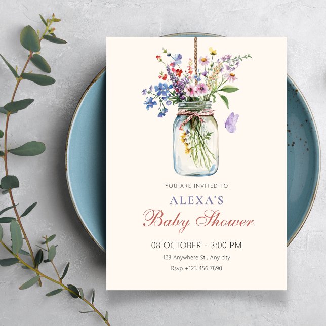 Invitation Bouquet de fleurs pour baby shower (Créateur téléchargé)
