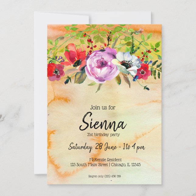 Invitation Bouquet de fleurs pour toutes les occasions (Devant)