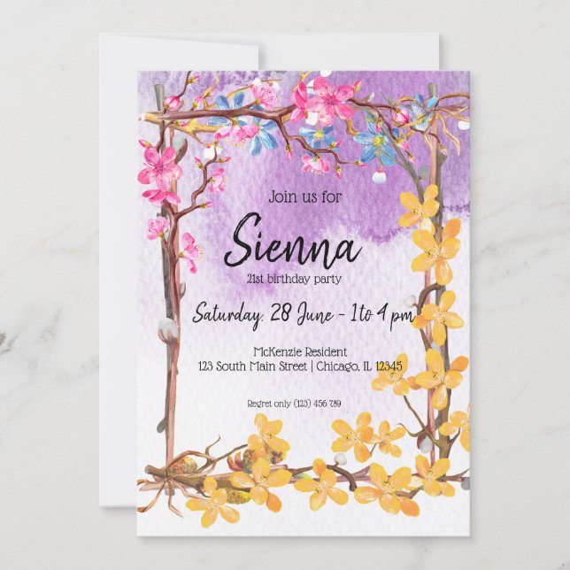 Invitation Bouquet de fleurs pour toutes les occasions (Devant)