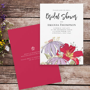 Invitation Bouquet de fleurs sauvages à l'aquarelle pour la d