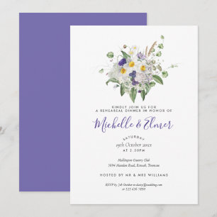 Invitation Bouquet de fleurs sauvages de campagne pour dîner 