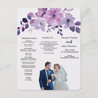 Invitation Bouquet de fleurs violettes à l'aquarelle