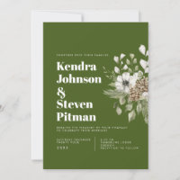 Bouquet de forêt d'hiver vert et blanc Mariage mod