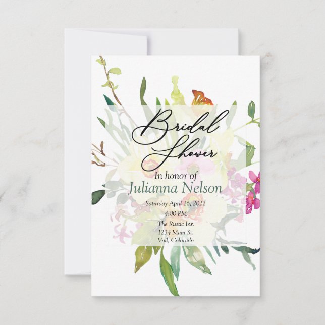 Invitation bouquet de jonquilles printanières (Devant)