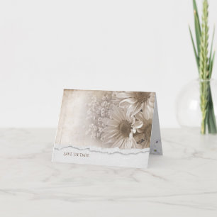 Invitation Bouquet de marguerite avec bord déchiré enregistre