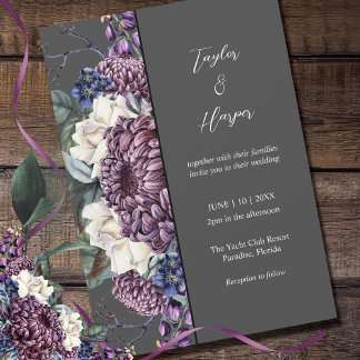Invitation Bouquet de mariage gothique esthétique sombre