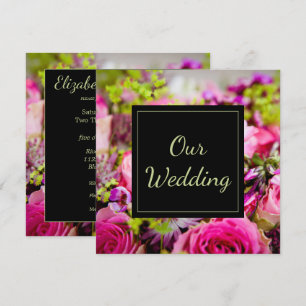 Invitation Bouquet de Mariage Rose