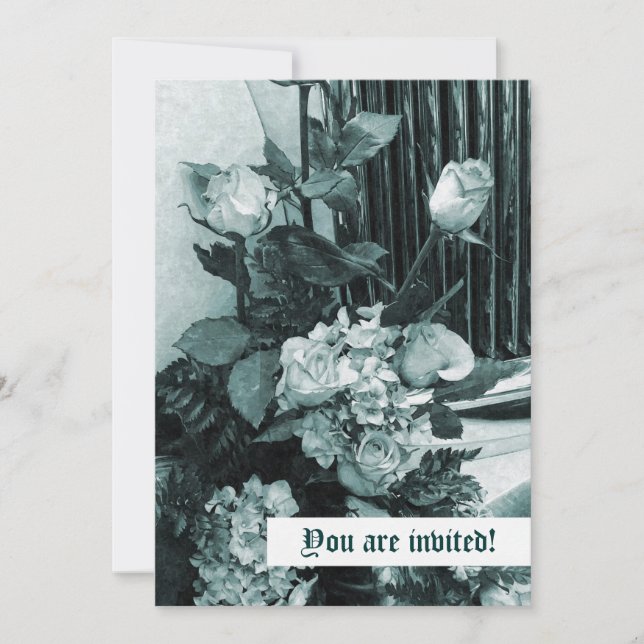 Invitation Bouquet de mariage vintage (Devant)