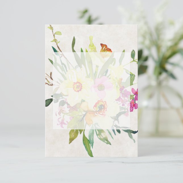 Invitation Bouquet de mariée tournesol printemps budget vierg (Debout devant)